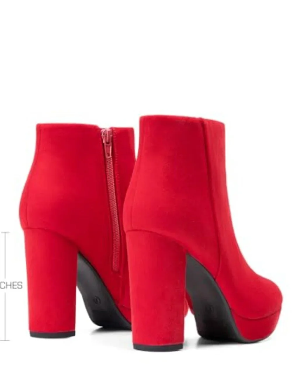 Chunky Block Heel Ankle Boots with Platform and Zip Closure
